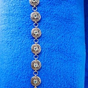 Blue topaz textured bracelet